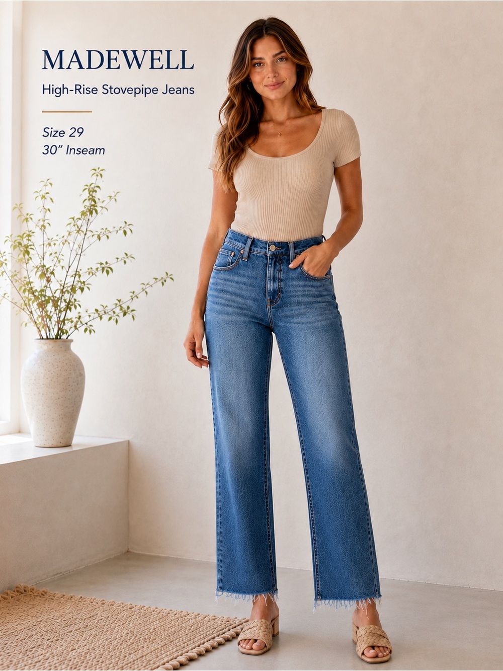 Madewell Mid-Rise Stove Pipe Jeans Size 29 Straight Leg Denim
